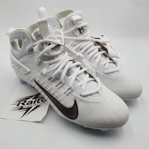 Mens Size 8.5 Nike Lacrosse Cleats Huarache 9 Elite LAX Low Top White FD0088-101